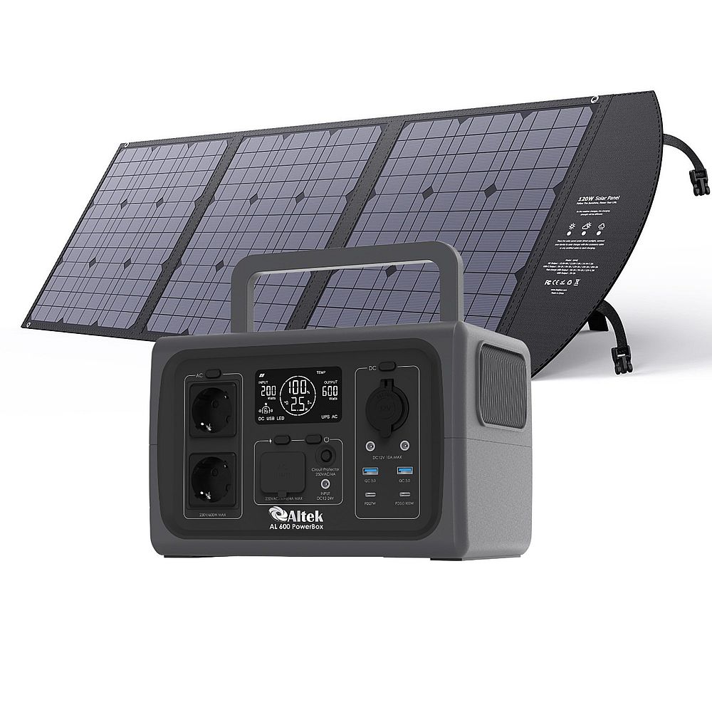 Зарядна станція AL 600 PowerBox 600W + розкладна панель 120W